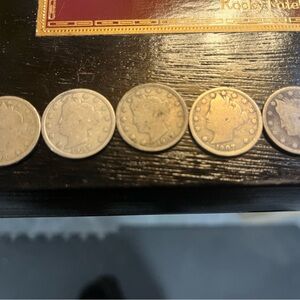 Vintage Liberty Head V Nickels - Set of 5